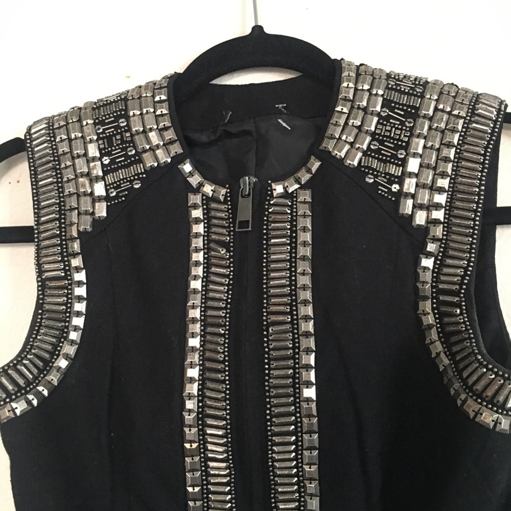 H&M Black Metal Embellished Vest Women’s SZ 0